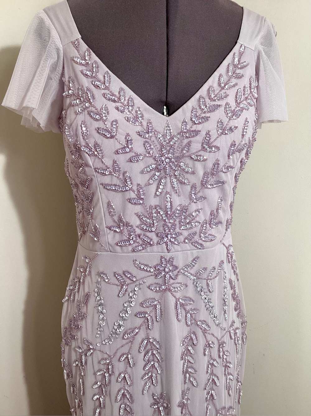 Marina Lavender Beaded Godet Gown Size M/L - Picture 4 of 15